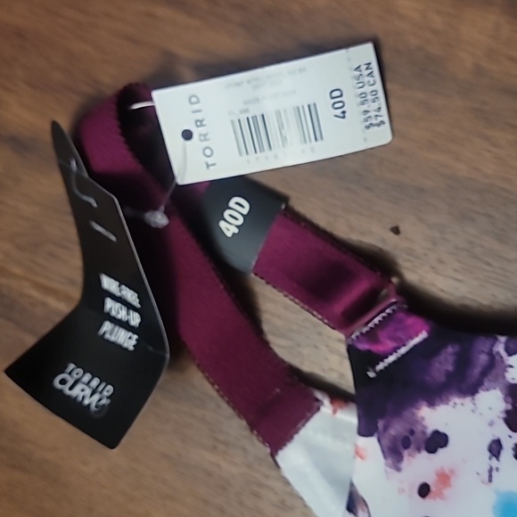 💖 3/$63 NWT Rare Torrid Floral Skull Push-Up Bra - Picture 4 of 6